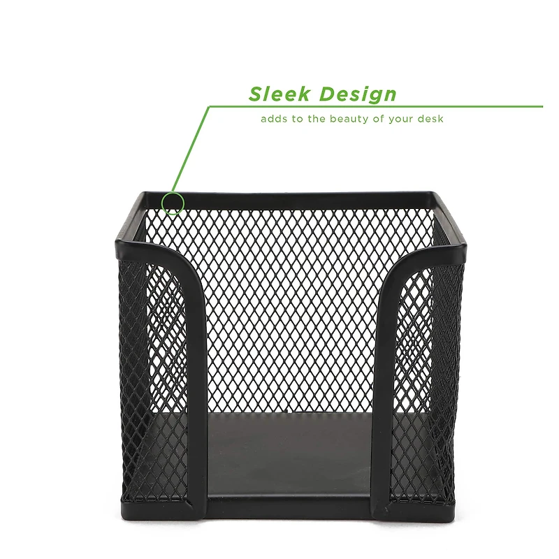 Mind Reader Black 2-Pack Metal Mesh Memo Pad Holder