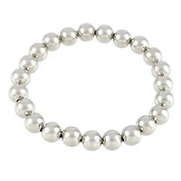 8mm Rhodium Round Beaded Charm Bracelet by Bead Landing™
