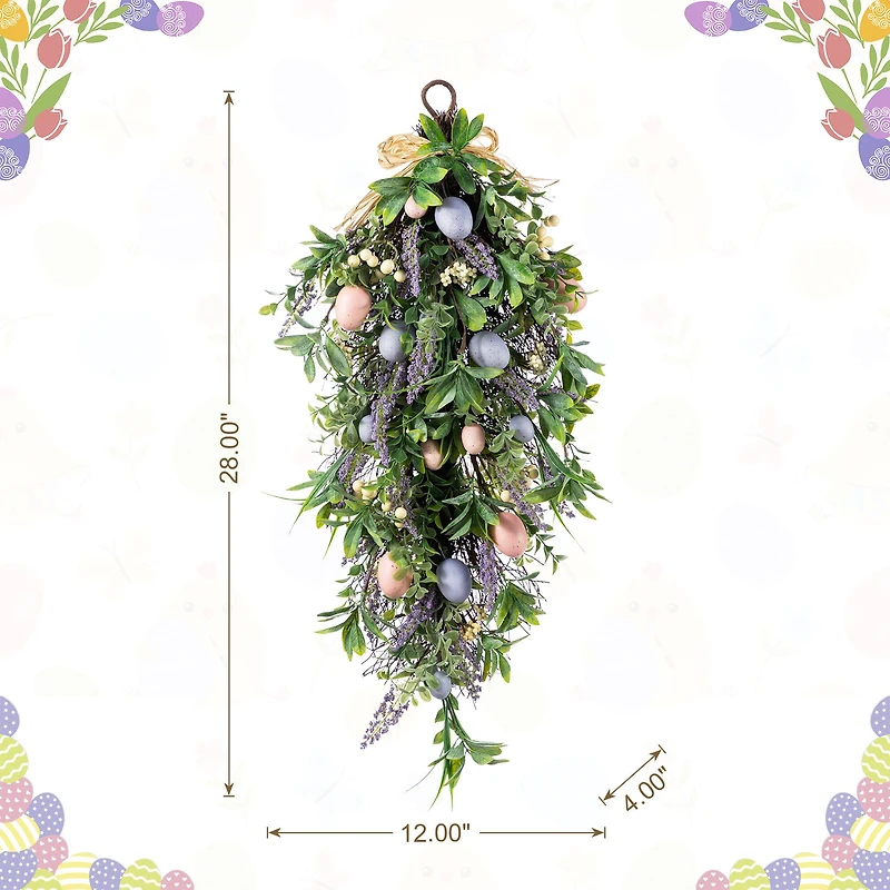 Glitzhome® 28" Easter Egg & Lavender Teardrop