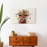 Autumn Cow Canvas Wall Art
