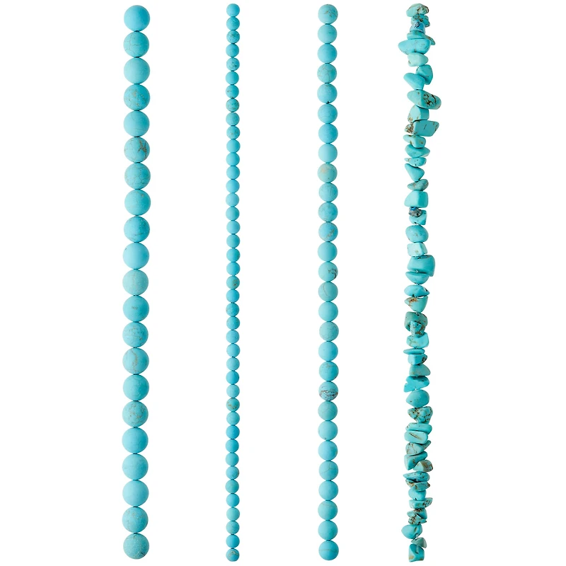 6 Pack: Turquoise-Dyed Howlite Beads Value Pack by Bead Landing™