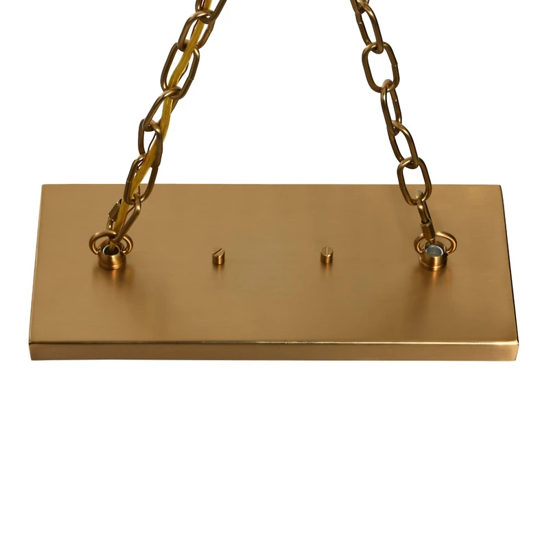 Hello Honey® Robert Stevenson Lighting Lorne 34" Brushed Gold 5-Light Metal and Frosted Glass Chandelier