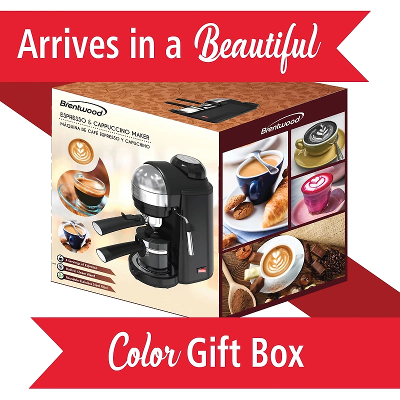 Brentwood 20oz. 800 Watt Espresso & Cappuccino Maker
