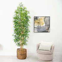 9ft. Potted Bamboo Tree with Real Bamboo Trunks
