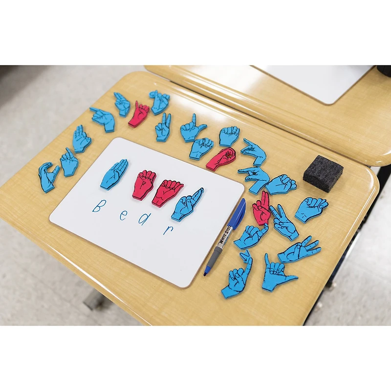 WonderFoam® Magnetic Sign Language Letters Red & Blue 