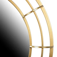 36" Gold Contemporary Round Metal Wall Mirror