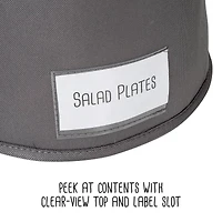Honey Can Do 10" Gray Round Dinnerware Storage Box