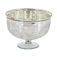 11" Silver Glass Glam Decorative Bowl