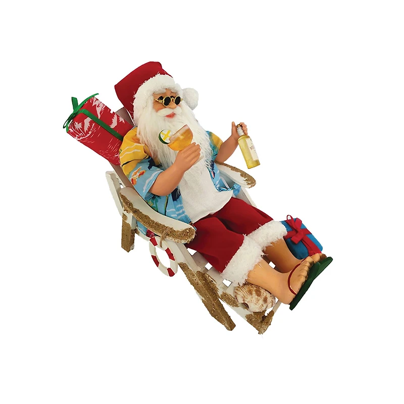 12" Beach Chair Santa Claus Decoration