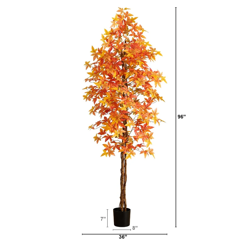 8ft. Autumn Deluxe Maple Artificial Fall Tree