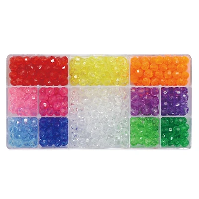 Multicolor Faceted Plastic Beads by Creatology™, 9mm x 9.5mm