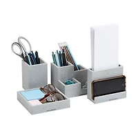Mind Reader Terrazzo Collection Gray 4 Piece Desktop Organization Set