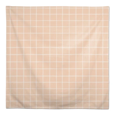 Peach Grid Tablecloth