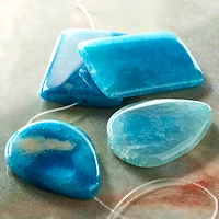 Aqua Dyed Fire Agate Beads, 45mm by Bead Landing™