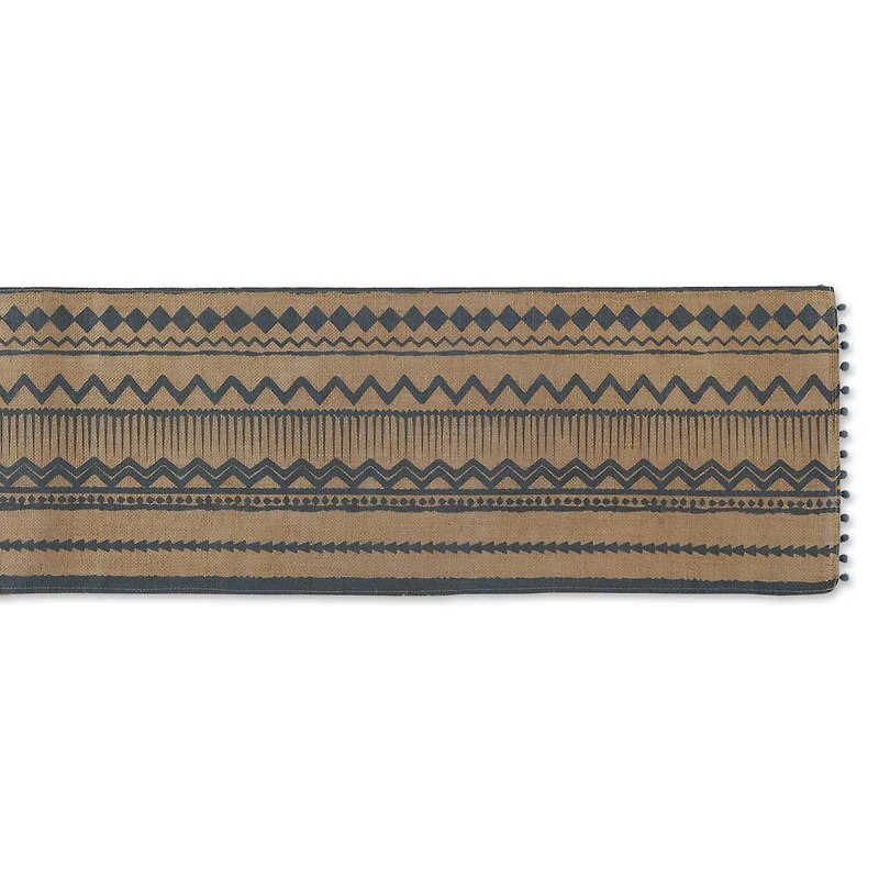 DII® Mineral Aztec Print On Natural Jute Table Runner 14x72