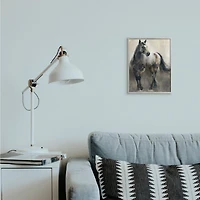 Stupell Industries Abstract Wild Horse Stance Brown Black Painting Framed Wall Art