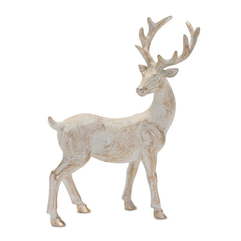 Brushed Gold Holiday Deer Figurine, 3 Packs of 2