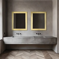 Head West White & Gold Framed Bevel Vanity Accent Mirror - 33" x 27"