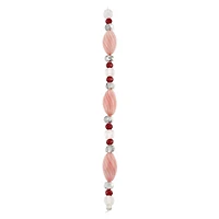 Red Lampwork Glass Stripe Oval Beads by Bead Landing™