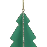 3D Glittered Tree Christmas Ornament - 5.25" - Green