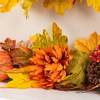 Glitzhome® 72" Fall Dahlia Pumpkin, Leaf and Berry Garland
