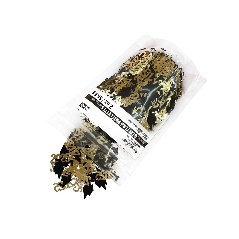 Graduation 2oz. Gold & Black Class of 2025 Glitter by Recollections™