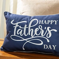 Glitzhome® 18" Faux Burlap Happy Father's Day Pillow