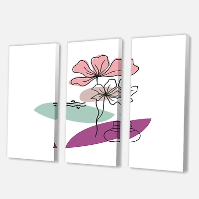 Designart - Elementary Shapes With Abstract Flowers Plants IV