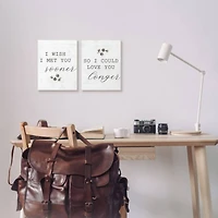 Stupell Industries I Wish I Met You Sooner So I Could Love You Longer Gray Framed Wall Art Set