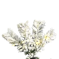 5.5ft. Pre-Lit Flocked Pacific Pine Artificial Christmas Tree, Pure White LED Lights