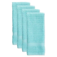 DII® Solid Aqua Waffle Terry Dishtowel, 4ct.