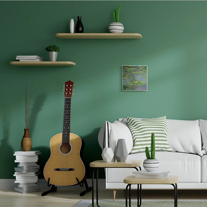 Stupell Industries Close up Water Lily Pond Traditional Painting,12" x 12"