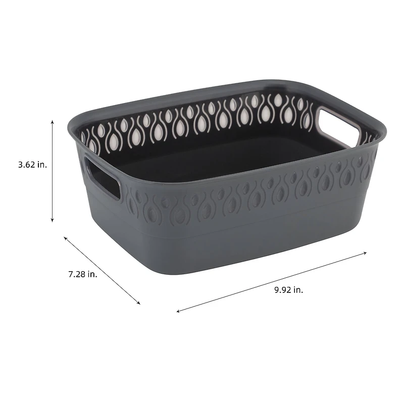 Kitchen Details Gray Gemstone Storage Tote Basket