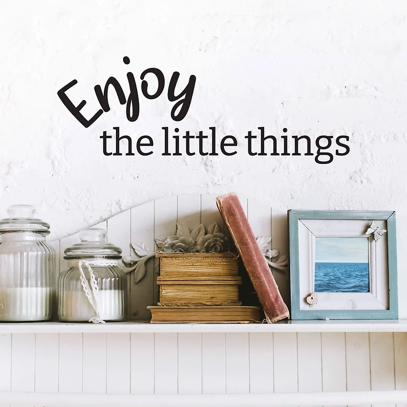 Leisure Arts® Vinyl Enjoy the Little Things Black Wall Decal