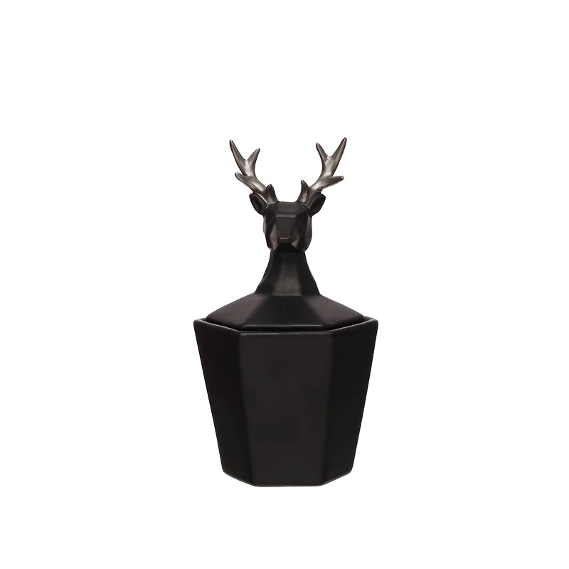 7.5" Black & Silver Reindeer Decorative Container by Ashland®