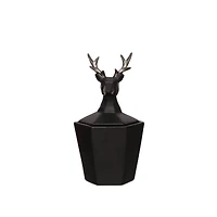 7.5" Black & Silver Reindeer Decorative Container by Ashland®