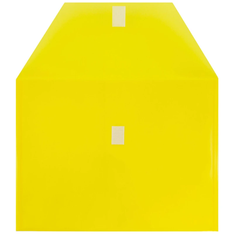 JAM Paper 9.5" x 12.5" Yellow Plastic Hook & Loop Closure Envelopes, 12ct.