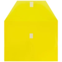 JAM Paper 9.5" x 12.5" Yellow Plastic Hook & Loop Closure Envelopes, 12ct.