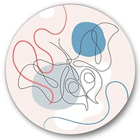 Designart - Butterfly One Line Drawing On Cubism Shapes II