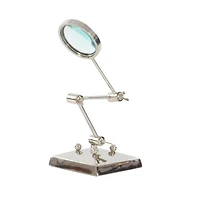 Silver Aluminum Traditional Magnifying Glass, 20" x 6" x 6"