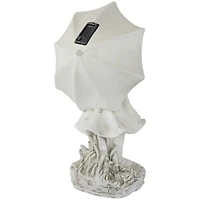18" Solar LED-Lit Girl with Umbrella Outdoor Garden Statue