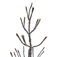 6ft. Pre-Lit Brown Artificial Christmas Tree with LED Clear Icicle Lights