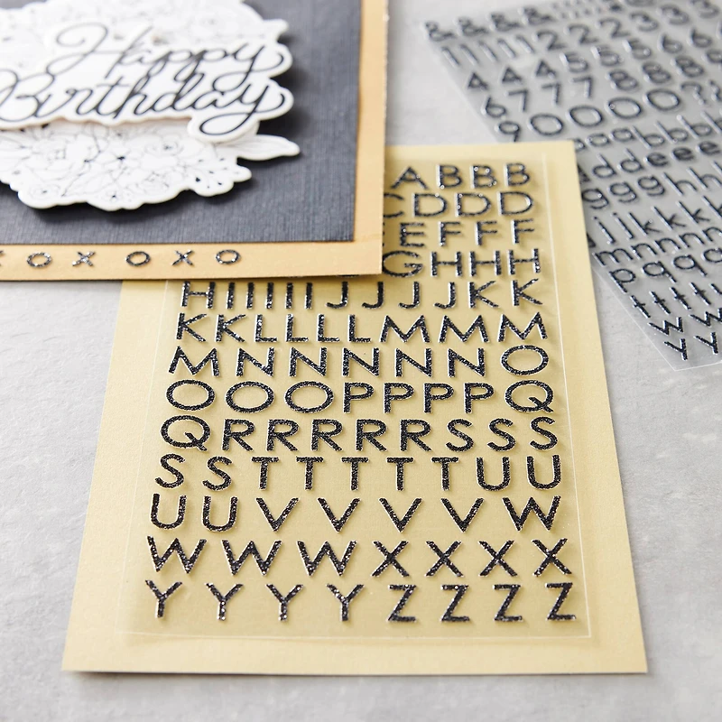 12 Pack: Glitter Block Alphabet Stickers by Recollections