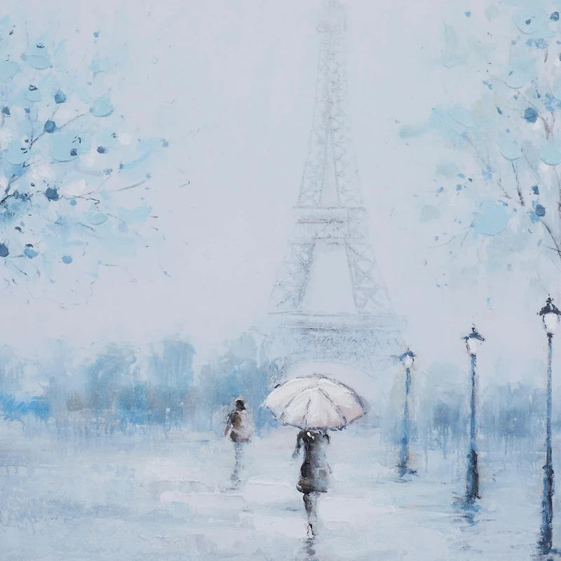 Blue Polystone Transitional Framed Wall Art, 24" x 24"