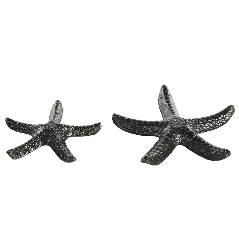 Black Aluminum Metal Starfish Bubble Textured Sculptures, 2ct.