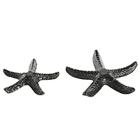 Black Aluminum Metal Starfish Bubble Textured Sculptures, 2ct.