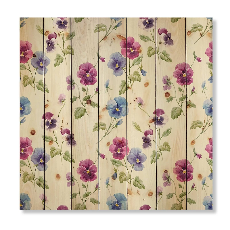 Designart - Pink and Blue Pansy Flowers I