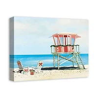 18" Festive Holiday Beach Christmas Canvas Wall Décor