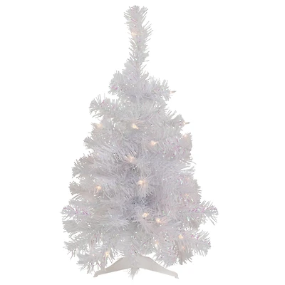 2ft. Pre-Lit White Rockport Pine Artificial Christmas Tree