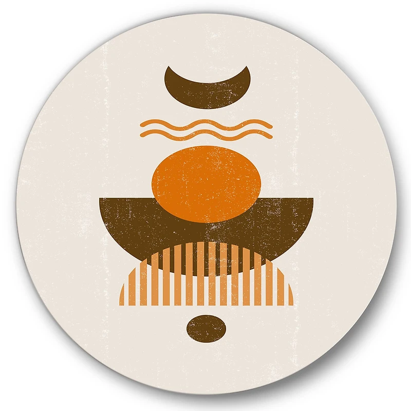 Designart - Abstract Sun and Moon In Earth Tones